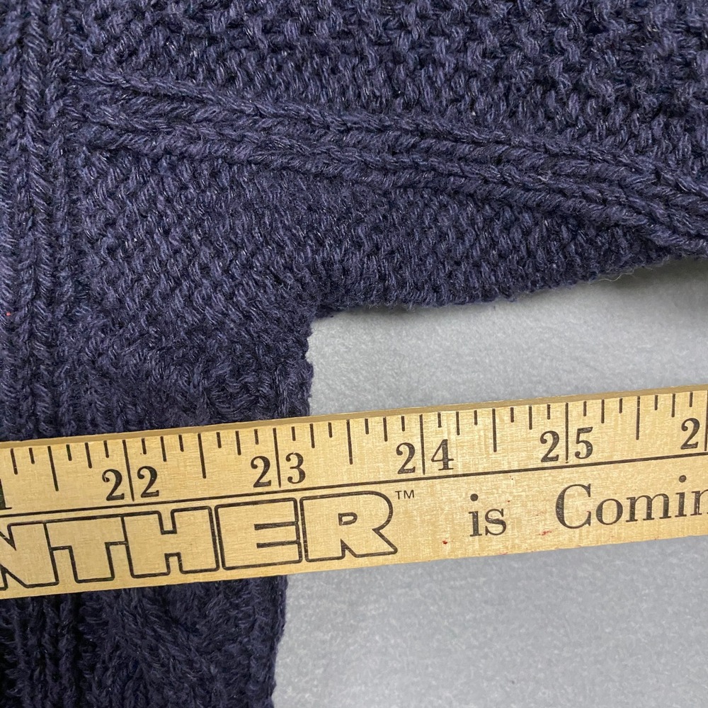 Banana Republic Sweater Mens XL Navy Blue Cotton Silk Linen Cable Knit Crewneck - Picture 4 of 5